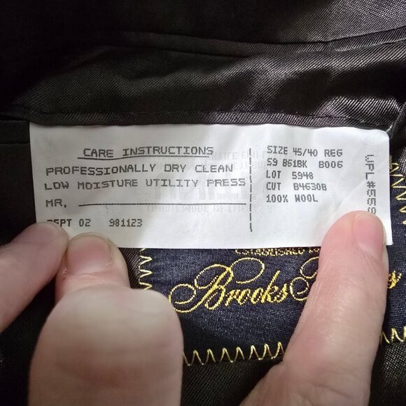 Brooks Brothers Gray Windowpane Single Breasted Wool Blazer Sz 45R - Picture 11 of 13